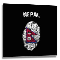 Nepal Fingerprint Flag Country Pride Heritage Shirt Metal Print Square | Artistshot