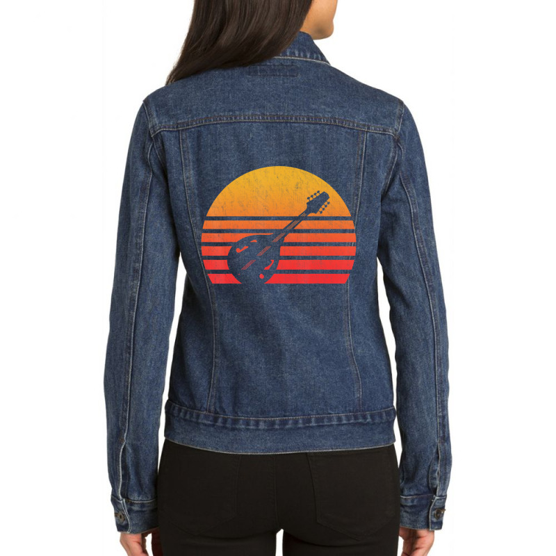 Vintage Retro Sunset Mandolin Ladies Denim Jacket by Kuwannin528 | Artistshot