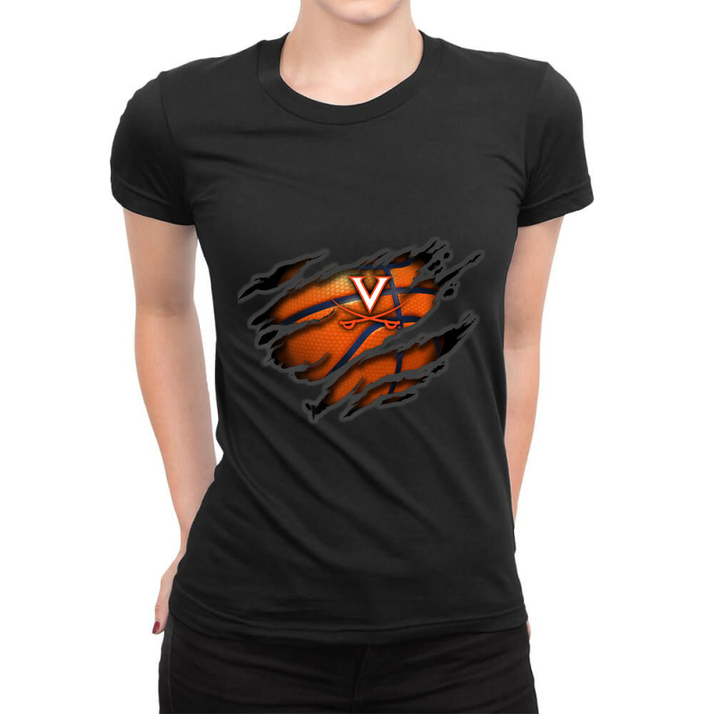 Virginia Cavaliers Tearing Basketball Ladies Fitted T-Shirt by Kuwannin528 | Artistshot