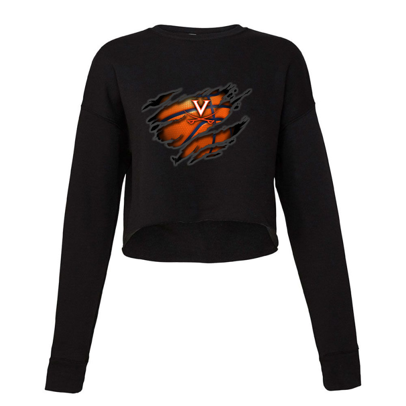 Virginia Cavaliers Tearing Basketball Cropped Sweater by Kuwannin528 | Artistshot