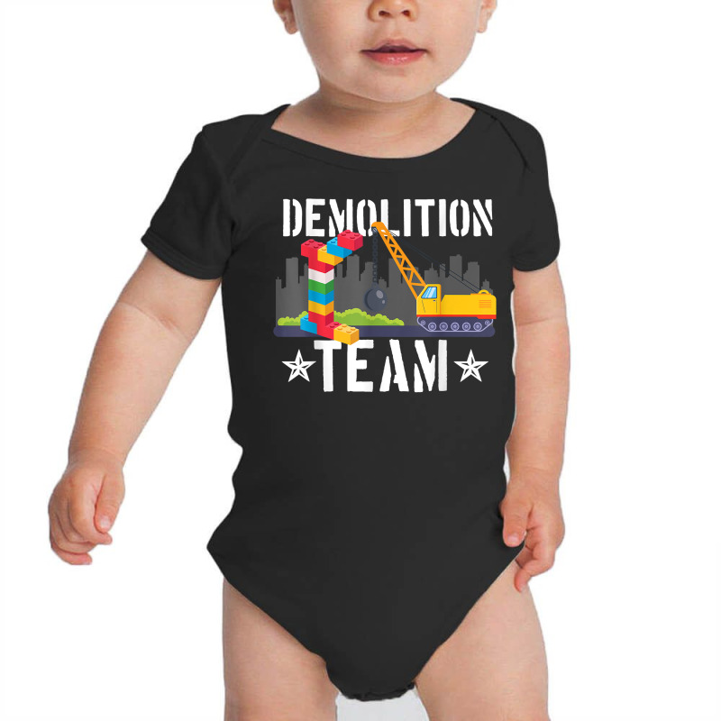 Demolition Team Master Builder Building Blocks Bricklayer T Shirt Baby Bodysuit | Artistshot