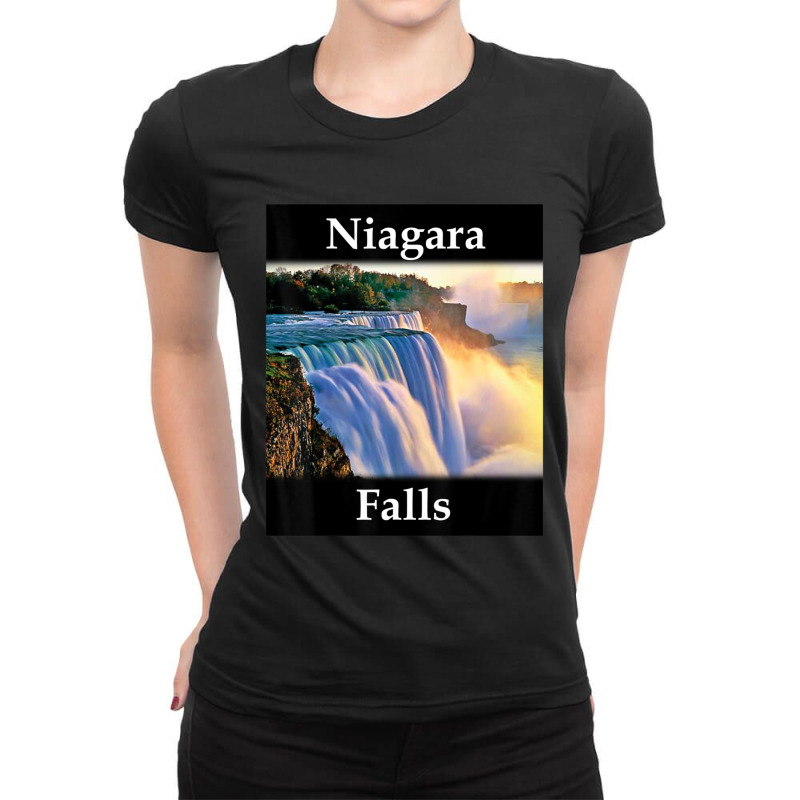 Yellow House Outlet Niagara Falls Ladies Fitted T-Shirt by atereabag | Artistshot