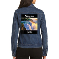 Yellow House Outlet Niagara Falls Ladies Denim Jacket | Artistshot