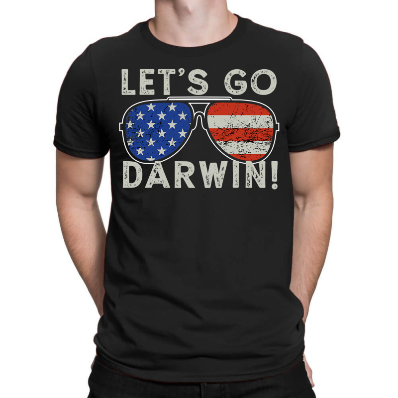 Aviator Sunglasses American Flag Let’s Go Darwin T-Shirt by new121 | Artistshot