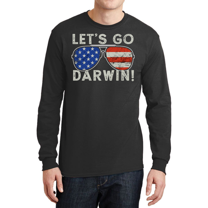 Aviator Sunglasses American Flag Let’s Go Darwin Long Sleeve Shirts by new121 | Artistshot