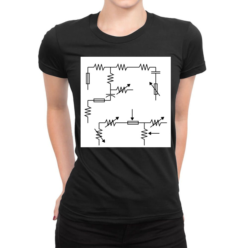 Electronic Circuit Sign Pattern Ladies Fitted T-Shirt by kayanphoto | Artistshot