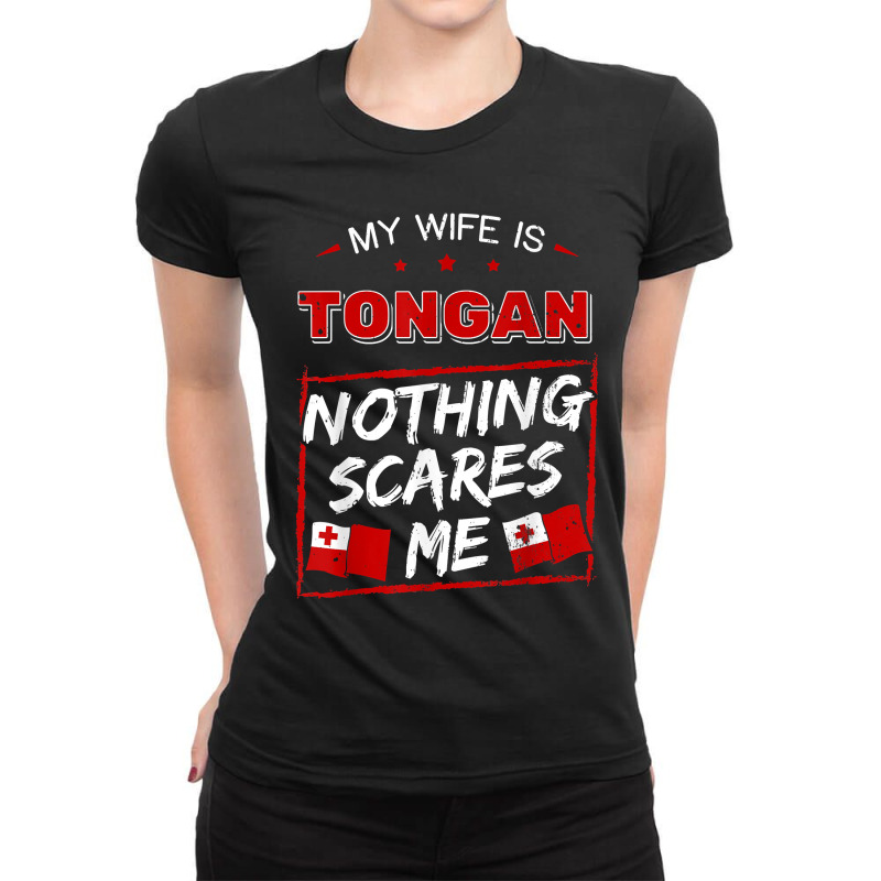 My Wife Is Tongan Kingdom Of Tonga Heritage Roots Pride Flag Ladies Fitted T-Shirt by ToraHernton | Artistshot