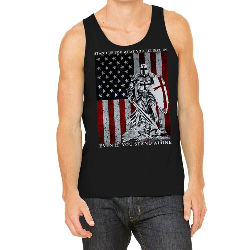 Knight Templar American Flag Crusader Tank Top | Artistshot