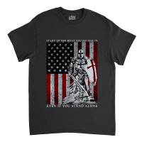 Knight Templar American Flag Crusader Classic T-shirt | Artistshot