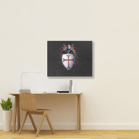 Knights Templar Flag Helmet Cross Sword Gift Landscape Canvas Print | Artistshot