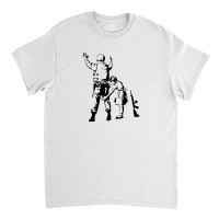 Banksy-girl-searching-soldier Classic T-shirt | Artistshot