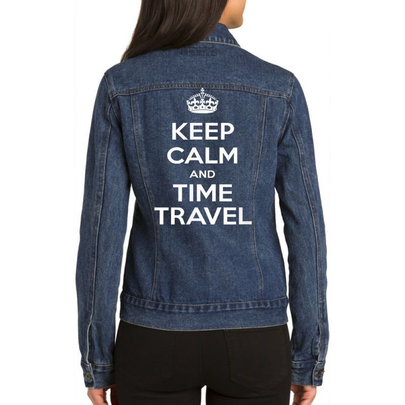 Keep Calm & Time Travel T Shirt Ladies Denim Jacket by cm-arts | Artistshot