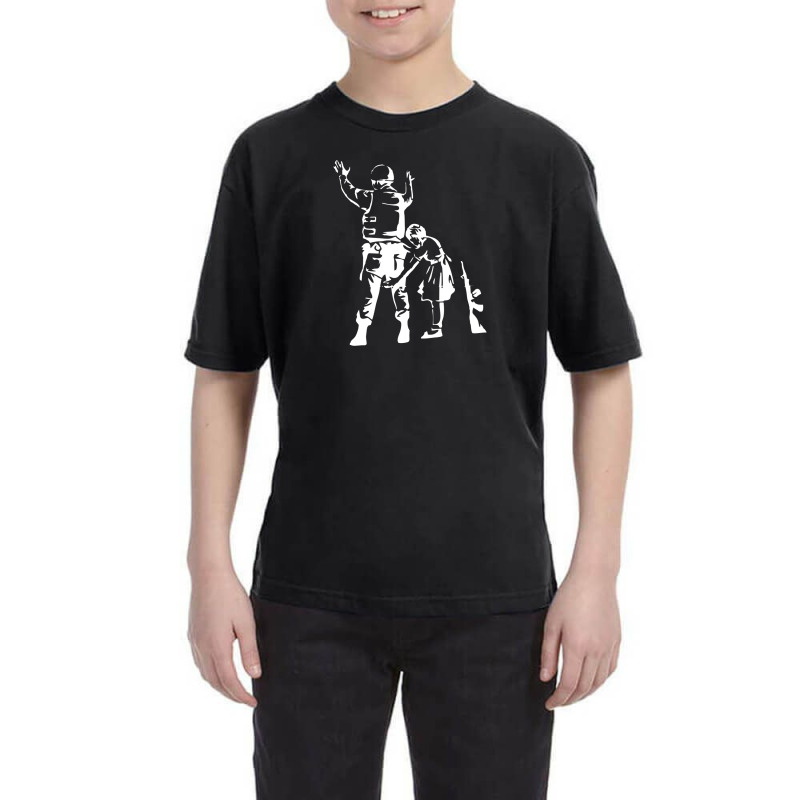 Banksy-girl-searching-soldier Youth Tee | Artistshot