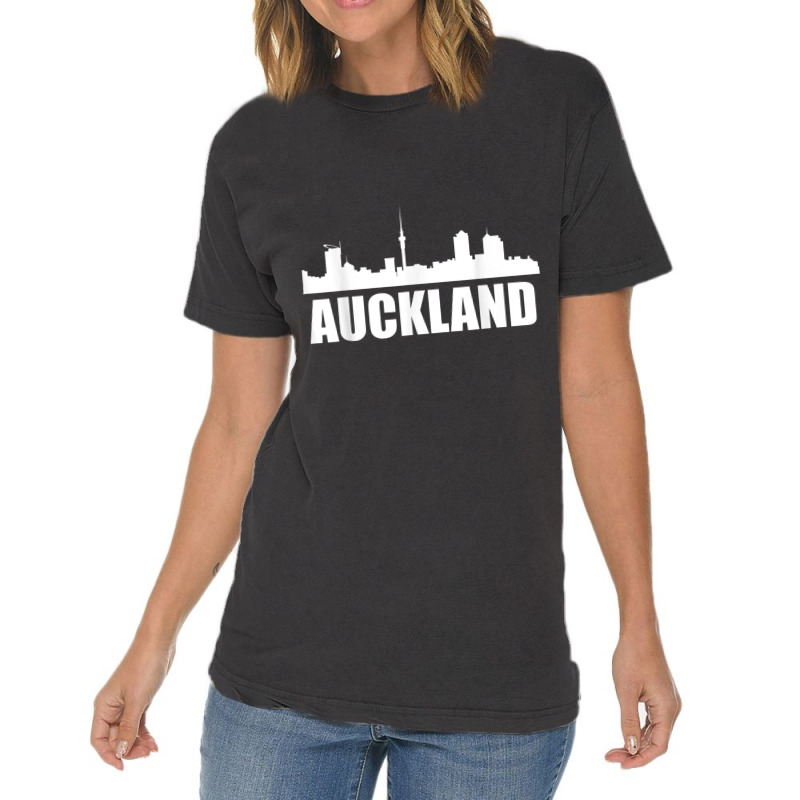 Skyline Of Auckland New Zealand T Shirt Vintage T-Shirt by cm-arts | Artistshot