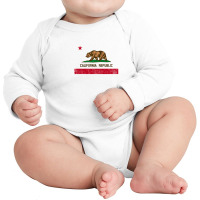 California Republic Grunge Long Sleeve Baby Bodysuit | Artistshot