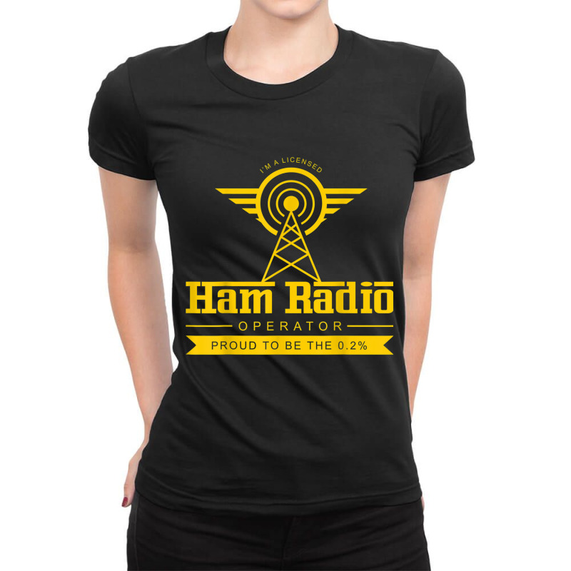 Ham Radio Operator Shirt  Cute Amateur Administrator Gift Ladies Fitted T-Shirt by cm-arts | Artistshot