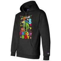 Rawr! I'm 8 Birthday Boy Dinosaur T-rex Themed 8th Birthday Champion Hoodie | Artistshot