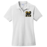 Cheer Mom Black Gold Leopard Cheer Poms & Megaphone T Shirt Ladies Polo Shirt | Artistshot