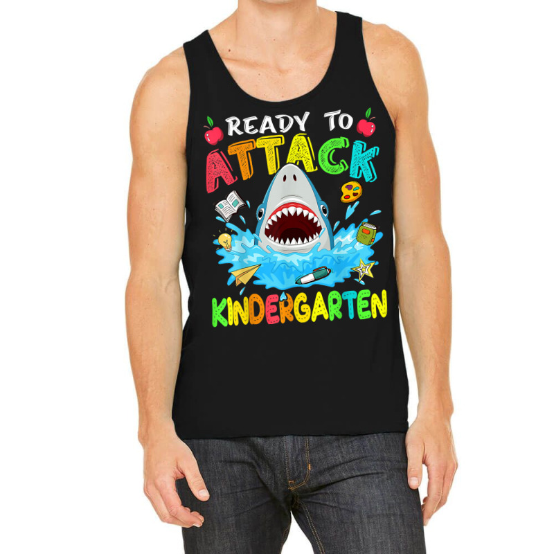 Ready To Attack Kindergarten Shark Back To School Boys Kids Tank Top | Artistshot