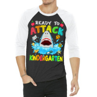 Ready To Attack Kindergarten Shark Back To School Boys Kids 3/4 Sleeve Shirt | Artistshot