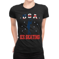 Usa Ice Skating Dance Support T Shirt Ladies Fitted T-shirt | Artistshot