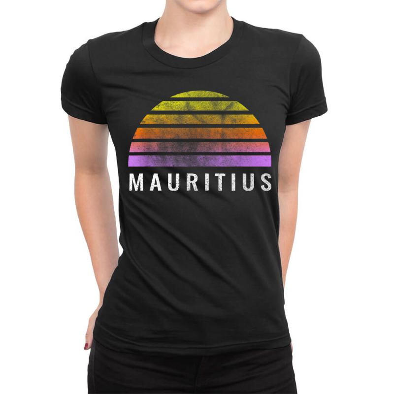 Throwback Sunset Vintage Mauritius Shirt Ladies Fitted T-Shirt by cm-arts | Artistshot