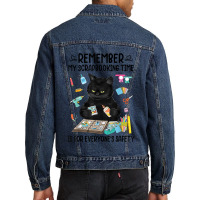 Remember My Scrapbooking Time Is For Everyone's Safety Cat Men Denim Jacket | Artistshot