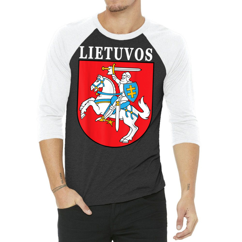 Lietuvos Emblem Lithuanian Coat Of Arms National Pride T Shirt 3/4 Sleeve Shirt by cm-arts | Artistshot