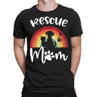 Rescue Mom Dog And Cat Rainbow Vintage V Neck T-shirt | Artistshot