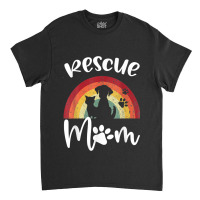 Rescue Mom Dog And Cat Rainbow Vintage V Neck Classic T-shirt | Artistshot