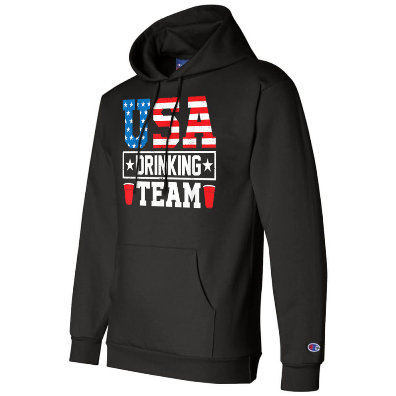 Usa Drinking Team Funny Drinking Beer Lover Champion Hoodie | Artistshot