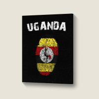 Uganda Fingerprint Flag Country Pride Heritage Shirt Portrait Canvas Print | Artistshot