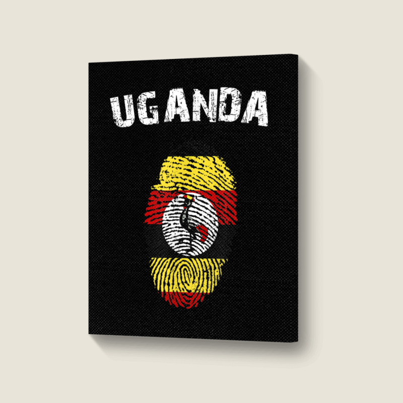 Uganda Fingerprint Flag Country Pride Heritage Shirt Portrait Canvas Print by cm-arts | Artistshot