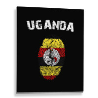 Uganda Fingerprint Flag Country Pride Heritage Shirt Metal Print Vertical | Artistshot