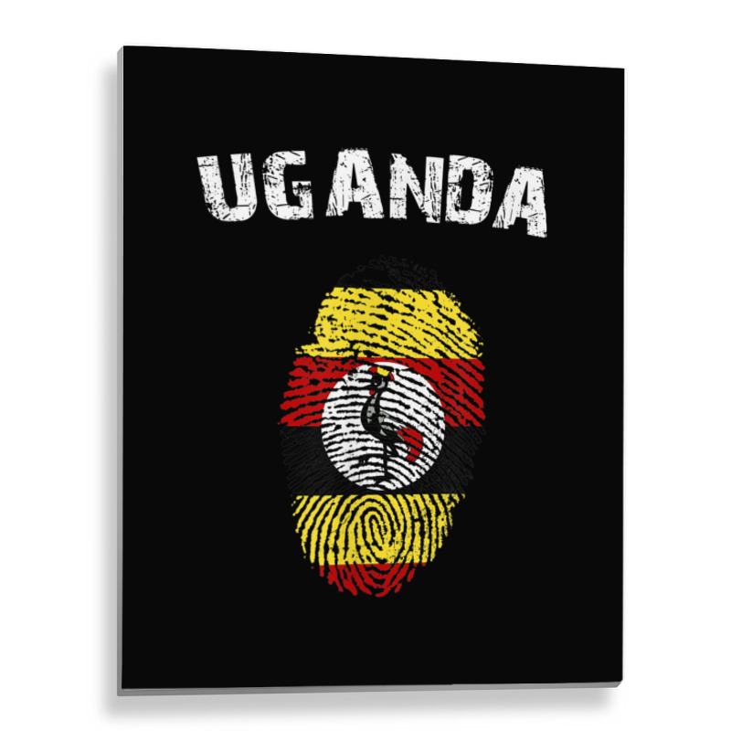 Uganda Fingerprint Flag Country Pride Heritage Shirt Metal Print Vertical by cm-arts | Artistshot