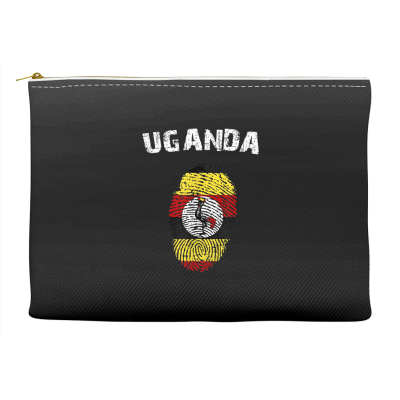 Uganda Fingerprint Flag Country Pride Heritage Shirt Accessory Pouches by cm-arts | Artistshot