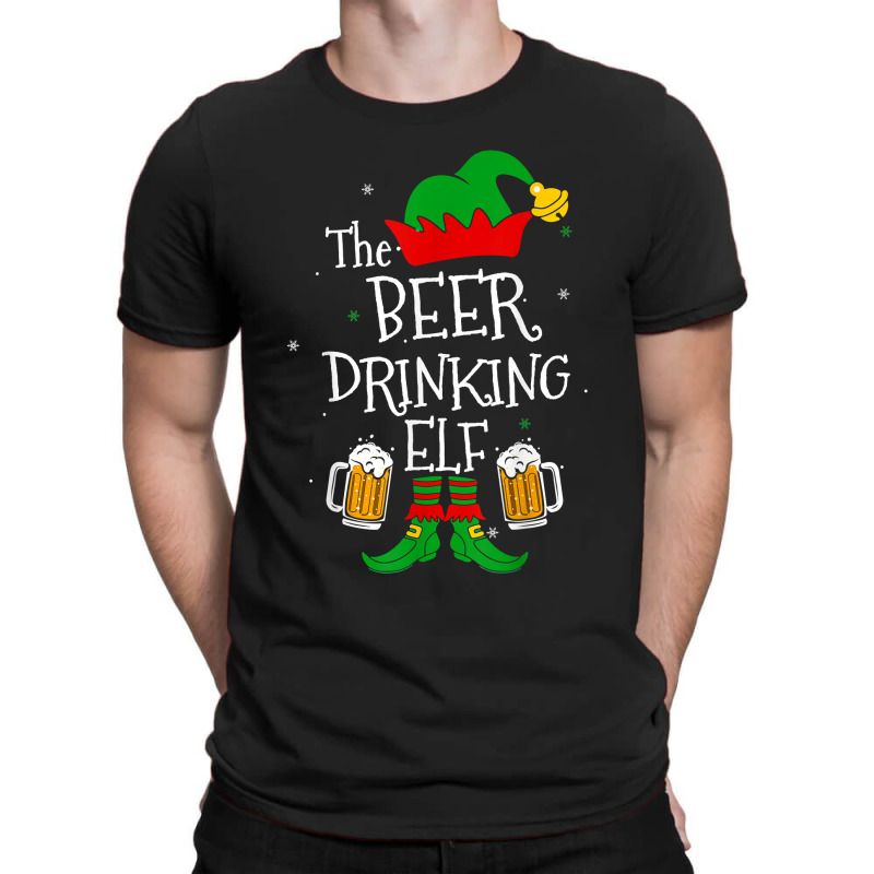 The Beer Drinking Elf Matching Family Drinker Merry Xmas Day T-shirt | Artistshot