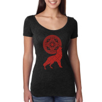 Svetoch Double Kolovrat Slavic God Symbol With Wolf Premium T Shirt Women's Triblend Scoop T-shirt | Artistshot