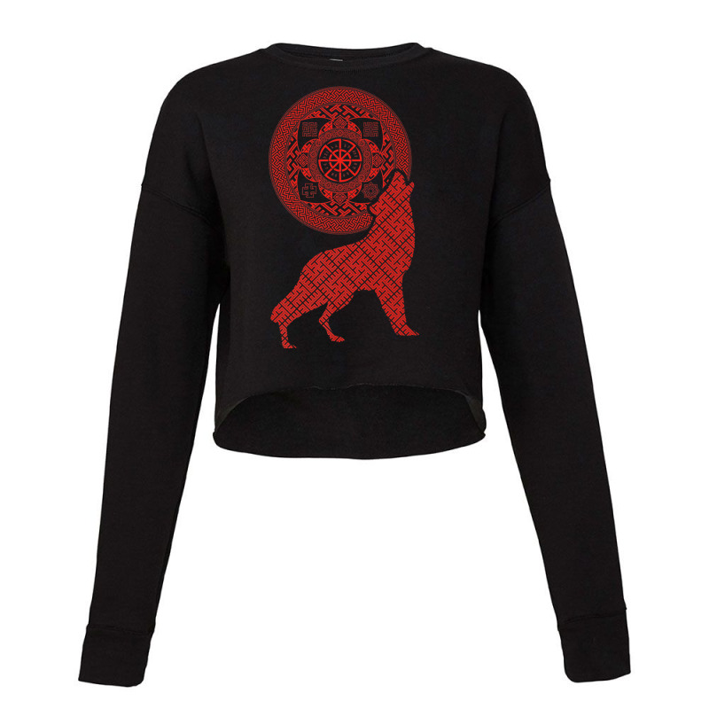 Svetoch Double Kolovrat Slavic God Symbol With Wolf Premium T Shirt Cropped Sweater by cm-arts | Artistshot