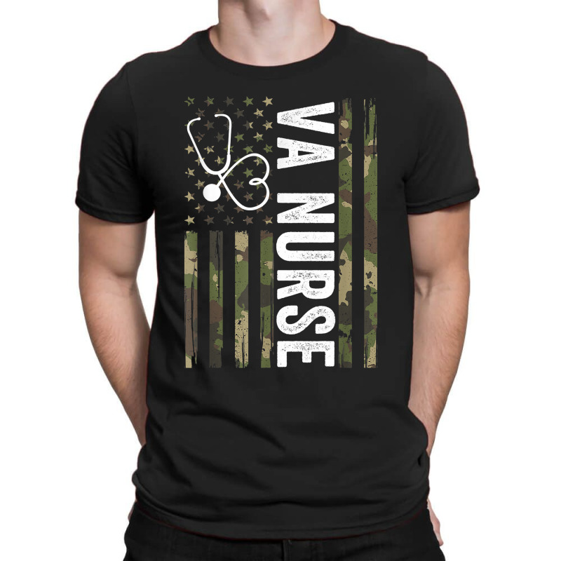 Va Nurse Camouflage American Flag Patriotic Medical Workers T-shirt | Artistshot