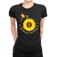 Hummingbird Sunflower Yellow Ribbon Endometriosis Awareness T Shirt Ladies Fitted T-shirt | Artistshot