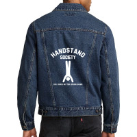 Handstand Society Life Looks Better Upside Down Men Denim Jacket | Artistshot