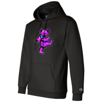 Pink Grateful Dancing Hippie Classic Rock Dead Bear Champion Hoodie | Artistshot