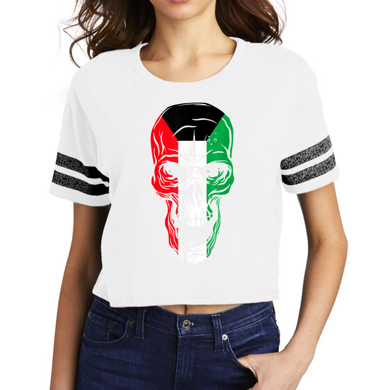 Kuwait Flag Colours Skull T Shirt Scorecard Crop Tee by cm-arts | Artistshot