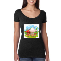 Isolated-fantasy-mushroom-house-- Women's Triblend Scoop T-shirt | Artistshot