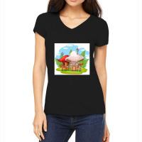 Isolated-fantasy-mushroom-house-- Women's V-neck T-shirt | Artistshot