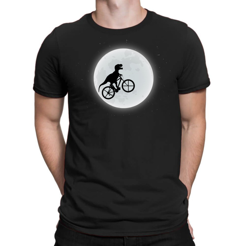 Dinosaur Riding A Bike To The Moon T-shirt | Artistshot