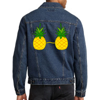 Pineapple Bra Costume Cute Easy Fruit Halloween Gift Men Denim Jacket | Artistshot