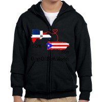 Half Puerto Rican Half Dominican Flag Map Combined Pr Rd T Shirt Youth Zipper Hoodie | Artistshot