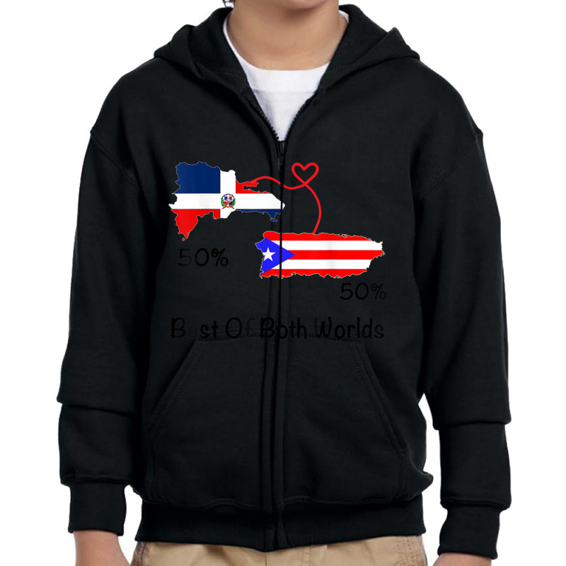 Half Puerto Rican Half Dominican Flag Map Combined Pr Rd T Shirt Youth Zipper Hoodie by cm-arts | Artistshot